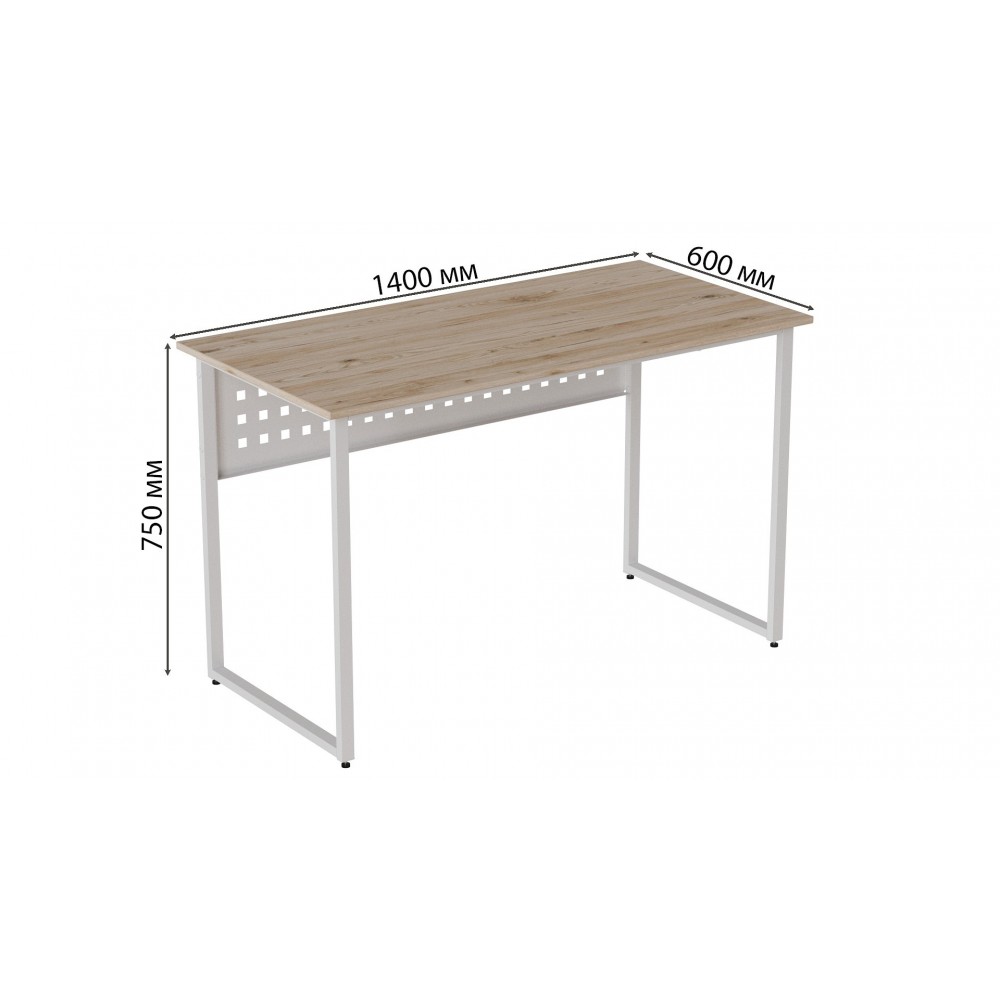 Компьютерный стол Ferrum-decor Майк 75x140x60 белый ДСП Дуб Сан-Марино 32мм (FRD-101325)