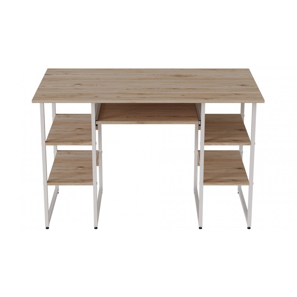 Компьютерный стол Ferrum-decor Тим 75x140x60 белый ДСП Дуб Сан-Марино 16мм (FRD-101365)