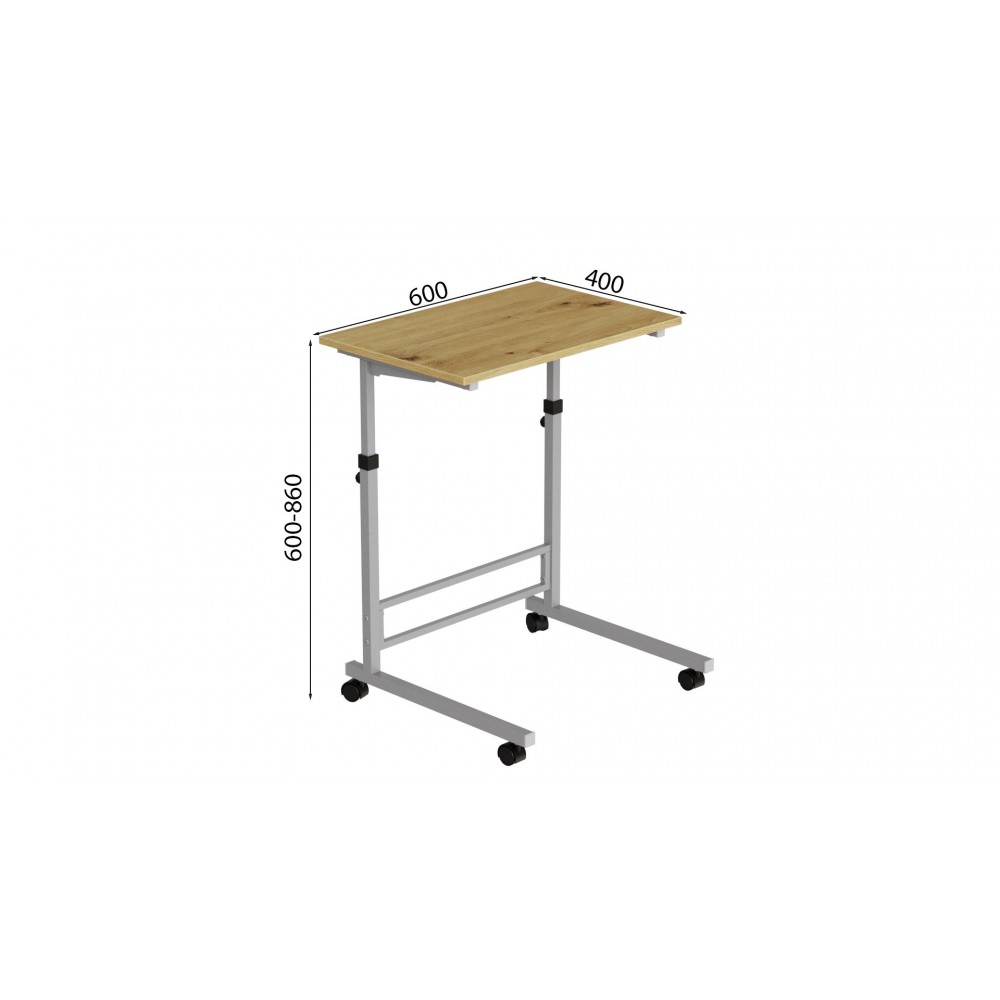 Стол приставной Ferrum-decor Амиго 62x60x40 металл Серый ДСП Дуб Артизан 16мм (FRD-102545)