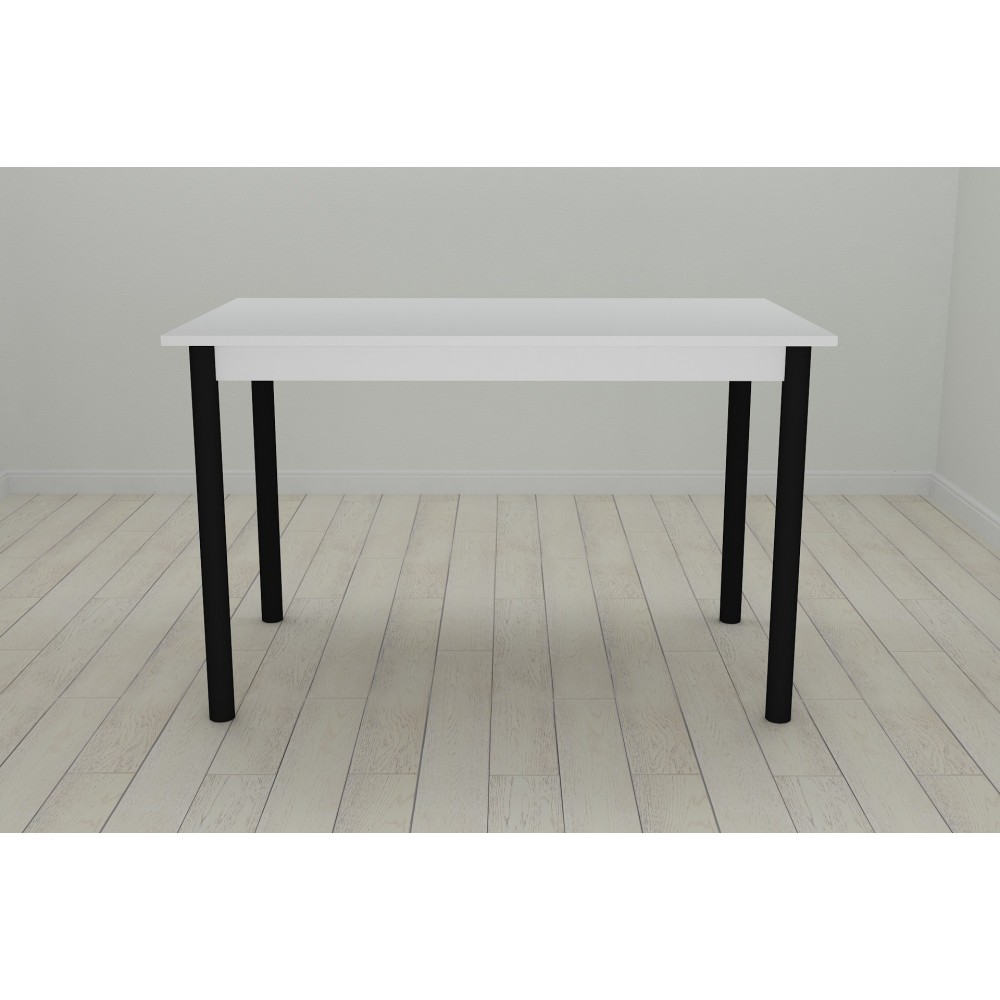 Стол кухонный Ferrum-decor Бенита 75x120x60 Черный ДСП Белое 16мм (FRD-106272)