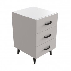 Тумба Віва 3 на конусних ніжках Ferrum-decor 56,5x35x40 Чорний метал ДСП Білий 16 мм (FRD-106823)