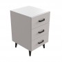 Тумба Віва 3 на конусних ніжках Ferrum-decor 56,5x35x40 Чорний метал ДСП Білий 16 мм (FRD-106823)