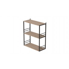Книжкова полиця універсальна Ferrum-decor Стім 2 74x63x26 чорний ДСП Дуб Сан-Марино 16мм (FRD-104104)
