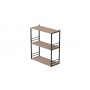 Книжная полка универсальная Ferrum-decor Стим 2 74x63x26 черный ДСП Дуб Сан-Марино 16мм (FRD-104104)