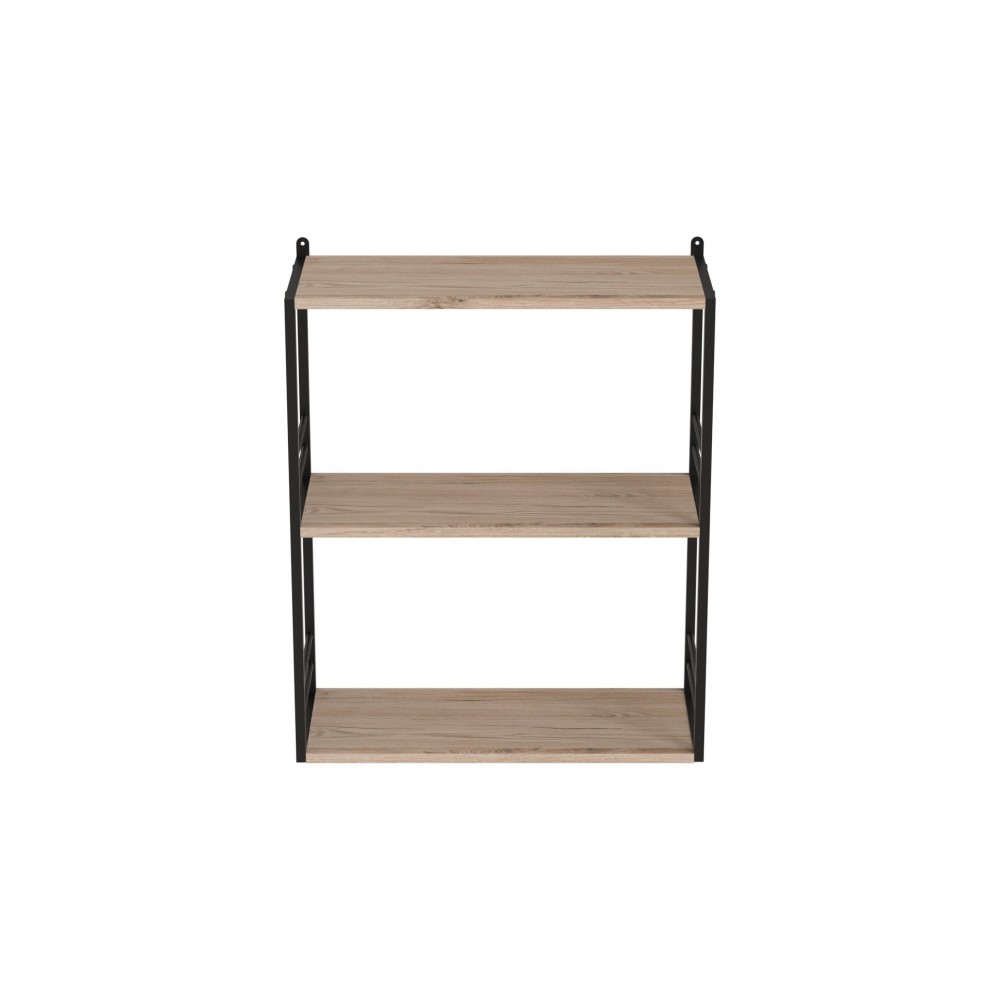 Книжная полка универсальная Ferrum-decor Стим 2 74x63x26 черный ДСП Дуб Сан-Марино 16мм (FRD-104104)