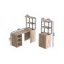 Стол-тумба трансформер Смарт 4/1 с этажеркой Ferrum-decor 1430x1450x500 Черный металл ДСП Дуб Сан-Марино 16 мм (FRD-105124)