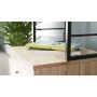 Стол-тумба трансформер Смарт 4/1 с этажеркой Ferrum-decor 1430x1450x500 Черный металл ДСП Дуб Сан-Марино 16 мм (FRD-105124)
