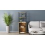 Стол-тумба трансформер Смарт 3/1 с этажеркой Ferrum-decor 1430x1450x500 Черный металл ДСП Дуб Артизан 16 мм (FRD-105114)