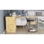 Стол-тумба трансформер Смарт 3/1 с этажеркой Ferrum-decor 1430x1450x500 Черный металл ДСП Дуб Артизан 16 мм (FRD-105114)