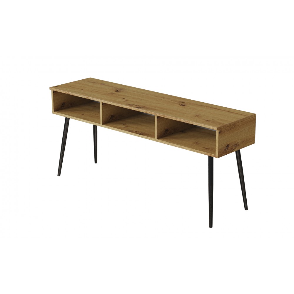 Тумба під телевізор Кентуки Ferrum-decor 45x139x38 Чорний метал ДСП Дуб Артизан 16 мм (FRD-106734)