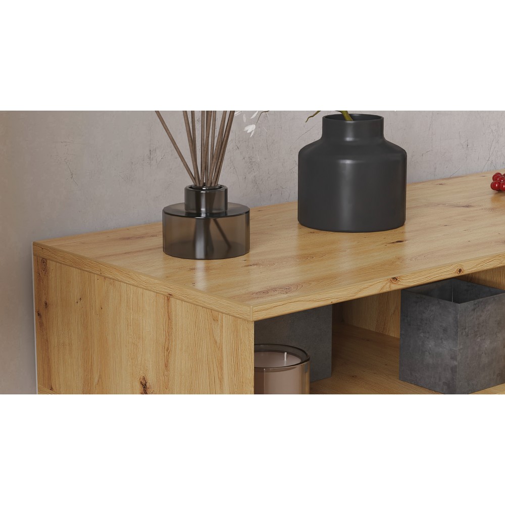 Тумба під телевізор Кентуки Ferrum-decor 45x139x38 Чорний метал ДСП Дуб Артизан 16 мм (FRD-106734)