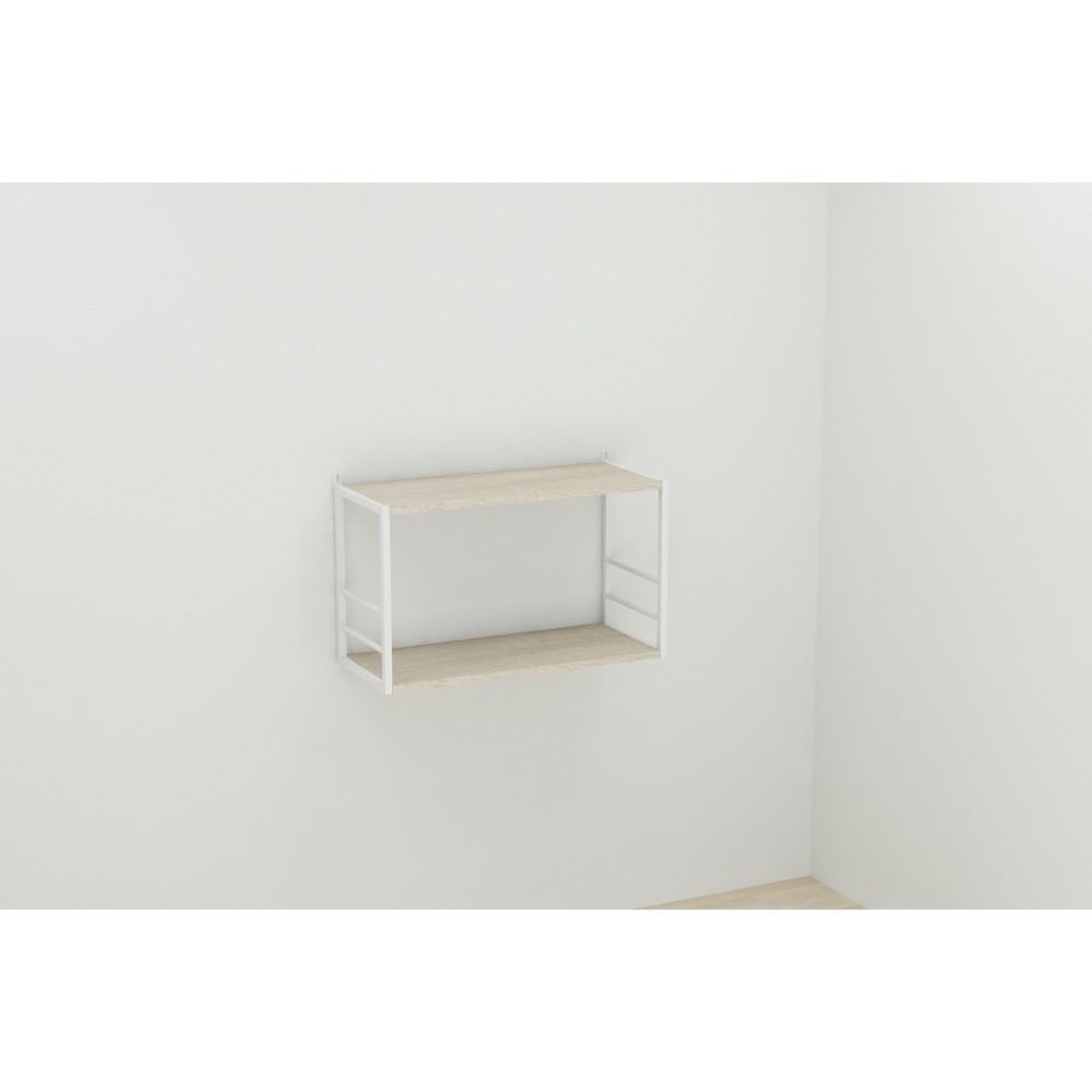 Книжная полка универсальная Ferrum-decor Стим 1 38x63x26 белый ДСП Дуб Сонома 16мм (FRD-104094)