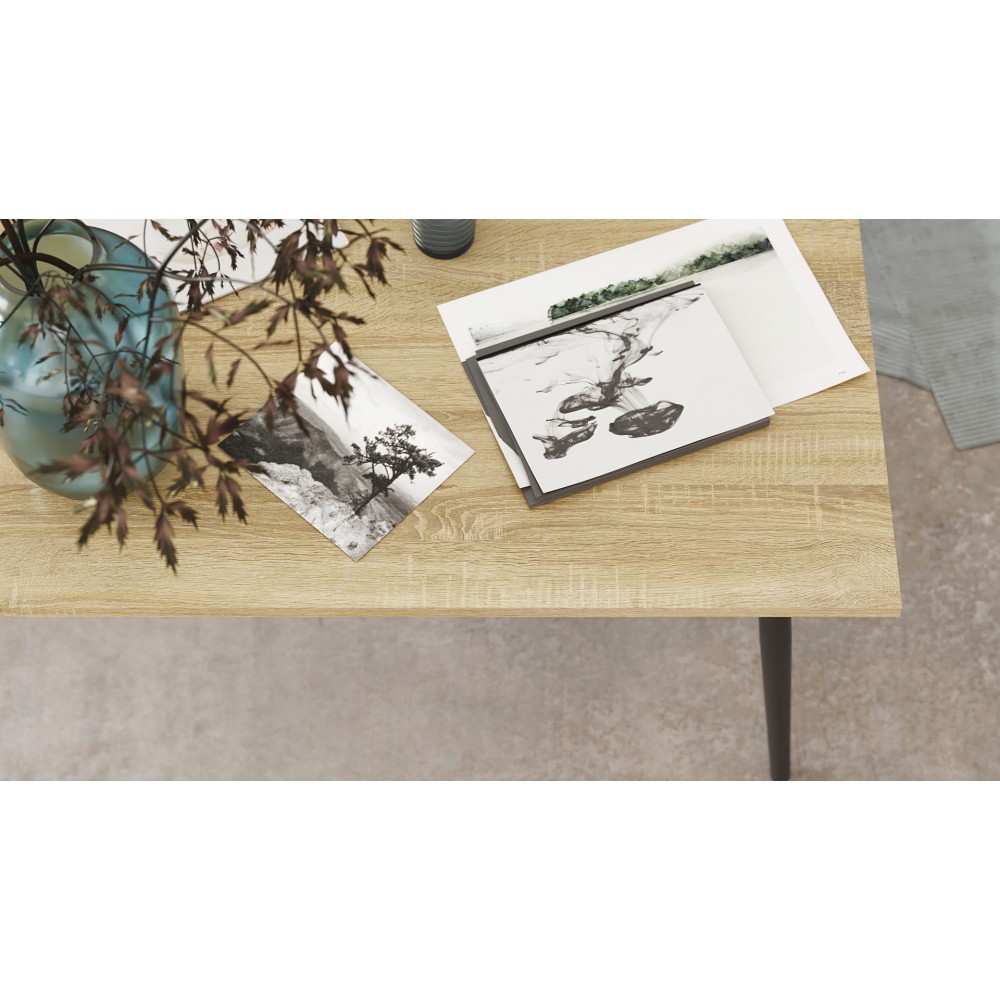 Стіл журнальний Монтана Ferrum-decor 45x100x50 Чорний метал ДСП Дуб Сонома 16 мм (FRD-106714)