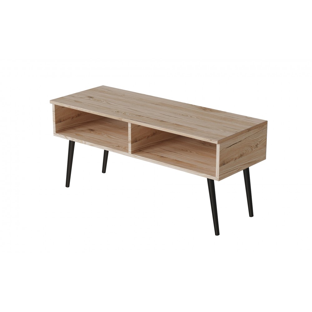 Тумба под ТВ Невада Ferrum-decor 45x100x38 Черный металл ДСП Дуб Сан-Марино 16 мм (FRD-106724)