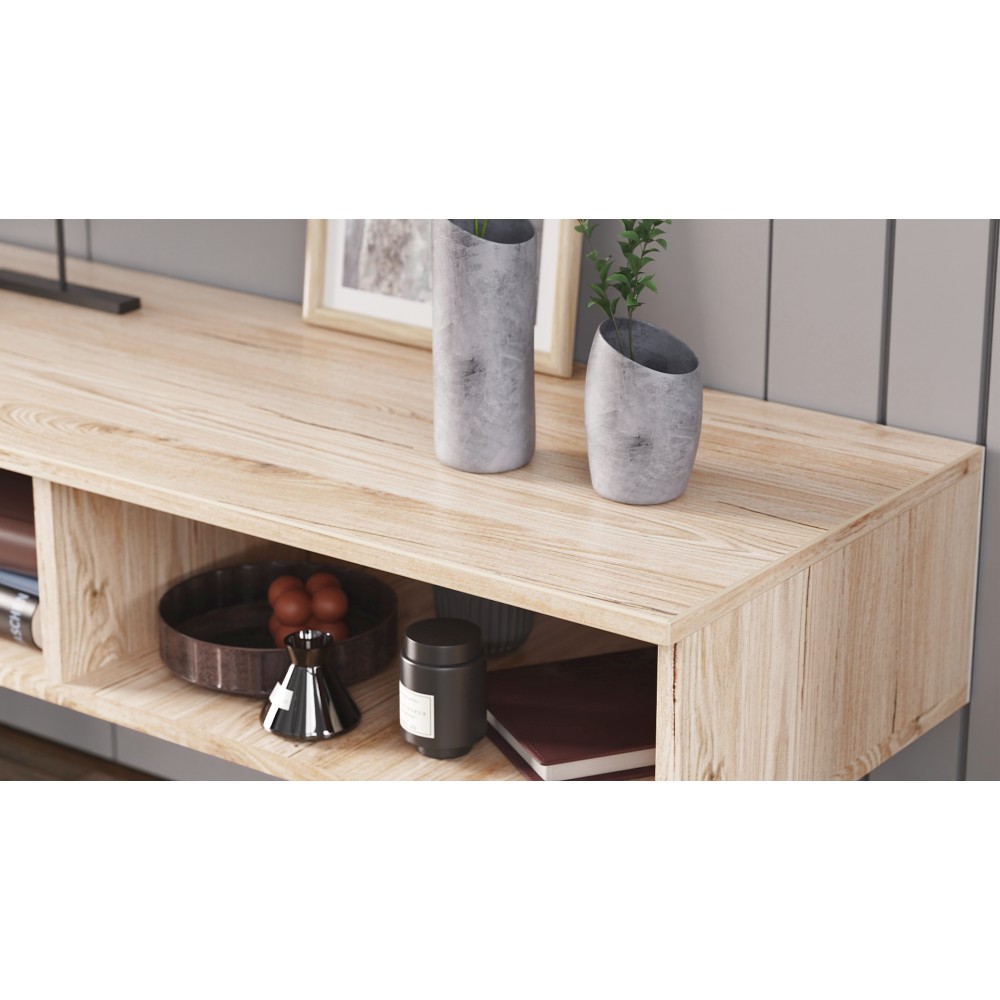 Тумба под ТВ Невада Ferrum-decor 45x100x38 Черный металл ДСП Дуб Сан-Марино 16 мм (FRD-106724)