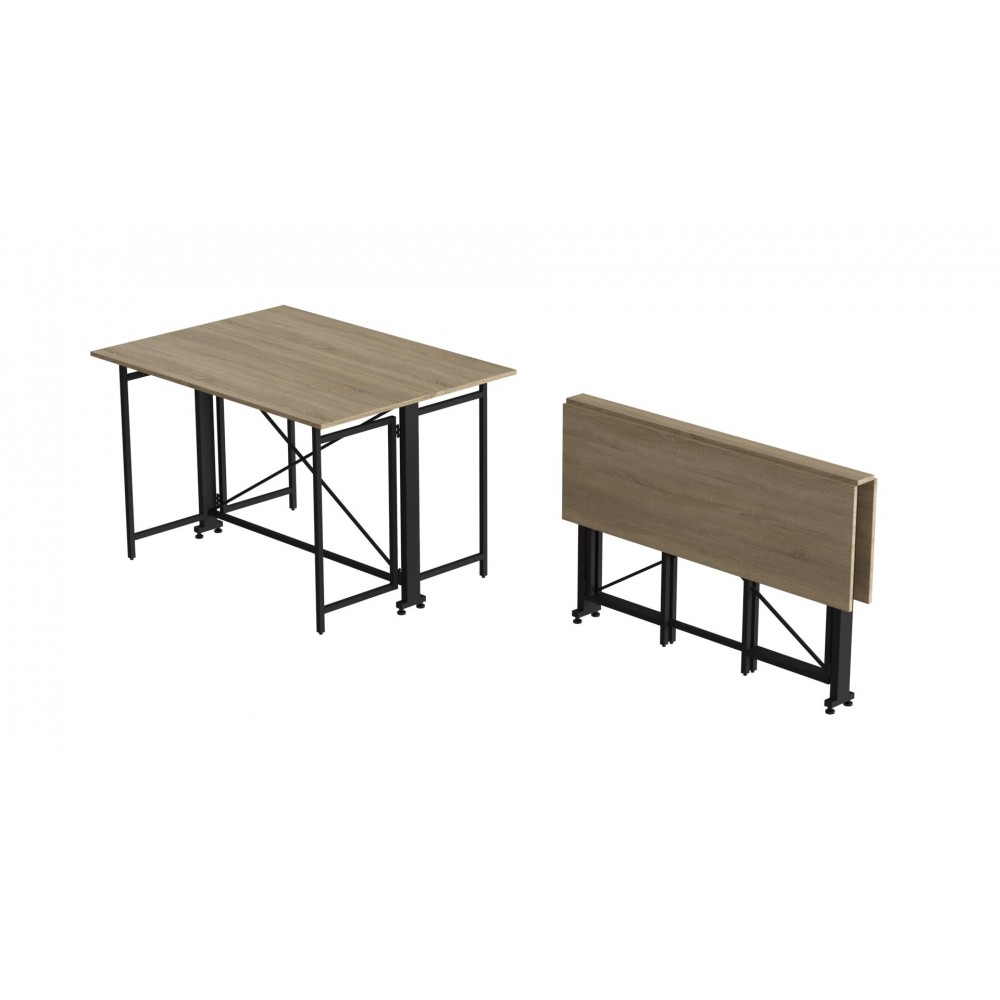 Стол-книжка трансформер Орион 3 Ferrum-decor 750x1150x880 Черный металл ДСП Дуб Сонома 16 мм (FRD-105084)