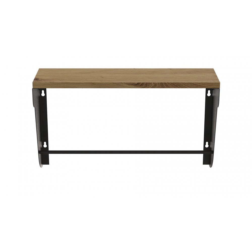 Полка настенная Ferrum-decor Свит 300x600x150 металл Черный ДСП Дуб Артизан 16 мм (FRD-102805)