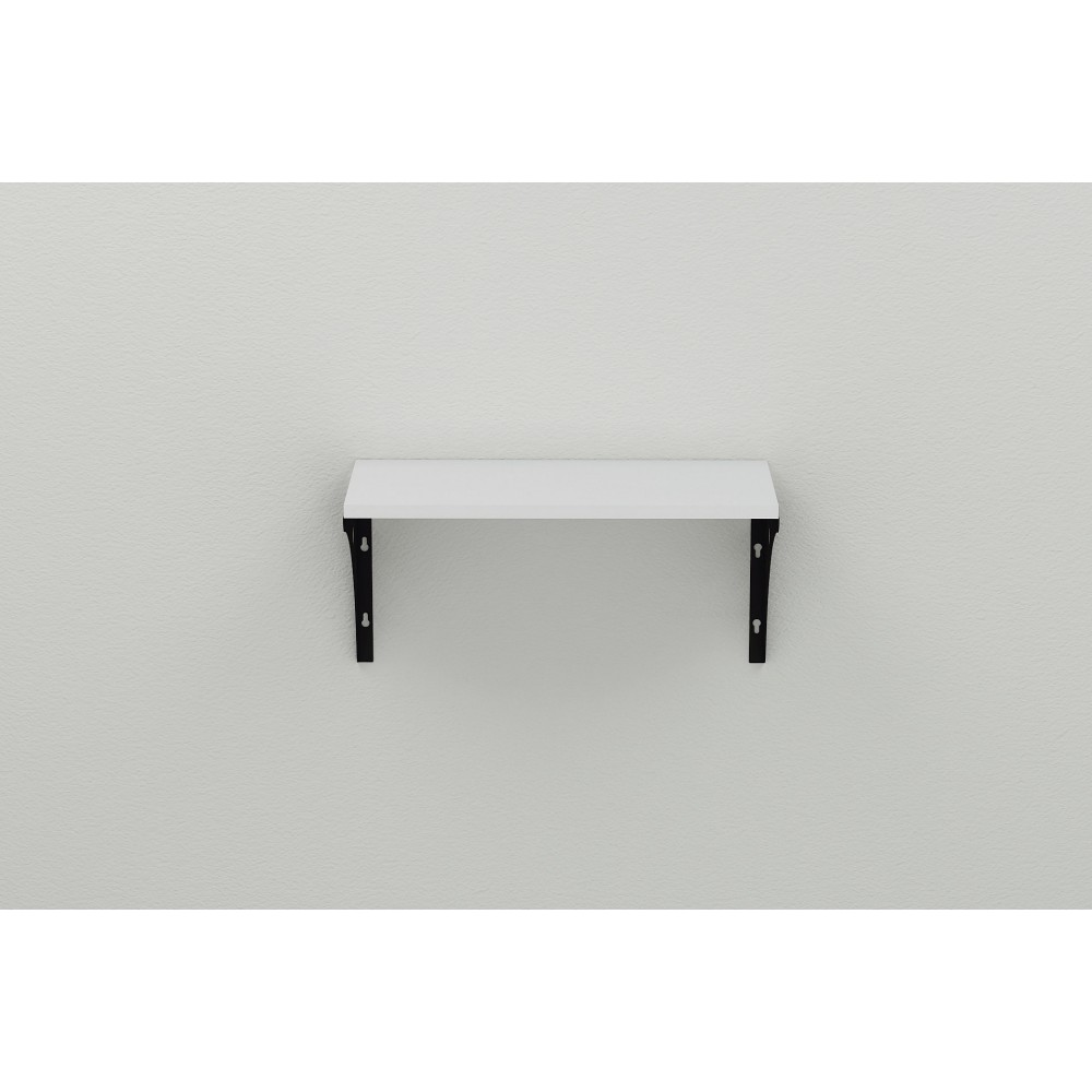 Полка настенная Ferrum-decor Ханди 2 240x600x240 металл Черный ДСП Белое 16 мм (FRD-102575)