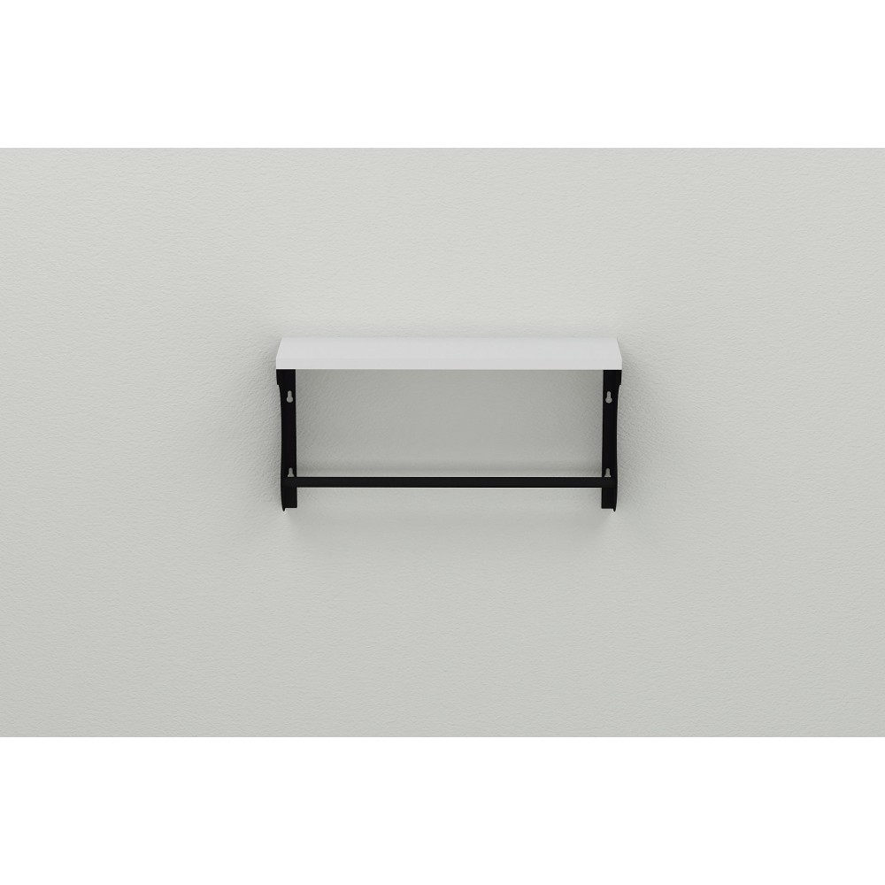 Полка настенная Ferrum-decor Юзиби 270x700x150 металл Черный ДСП Белое 16 мм (FRD-102695)