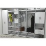 Шафа Гардероб Уні секція 5 серії Конект Ferrum-decor 220x60x50см Сірий метал ДСП Білий 32 мм (FRD-104515)