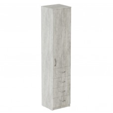 Пенал Анжело Ferrum-decor на 3 полиці з дверима та 4 ящиками 1900x400x380 ДСП Бетон 16 мм (FRD-104935)