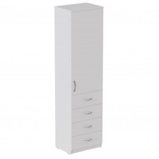Пенал Анжело Ferrum-decor на 3 полиці з дверима та 4 ящиками 1900x500x380 ДСП Біле 16 мм (FRD-104965)