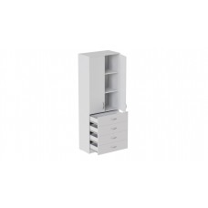 Шафа Анжело Ferrum-decor на 3 полиць з 2 дверима та 4 ящики 1900x700x380 ДСП Біле 16 мм (FRD-105025)