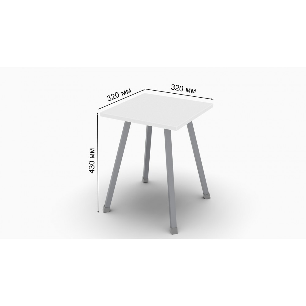 Кухонний табурет Ferrum-decor 430x320x320 Сірий метал ДСП Біле 16 мм (FRD-104645)