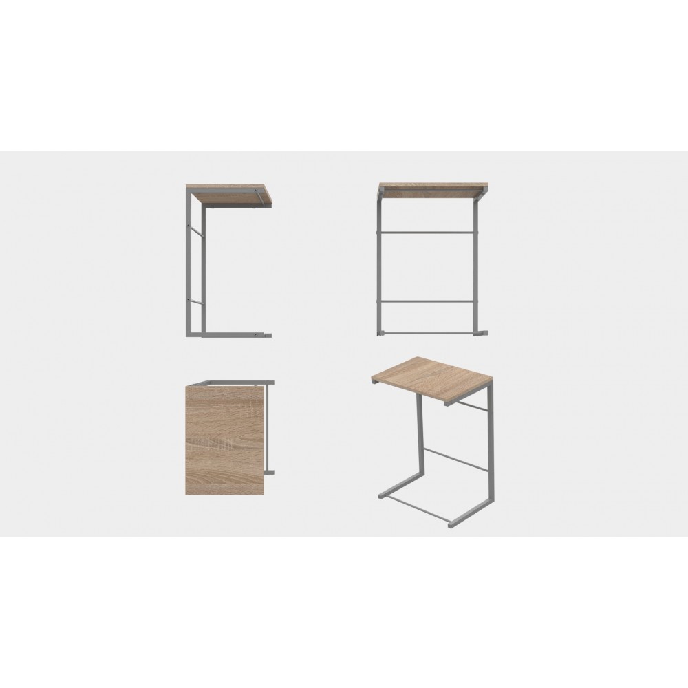 Столик приставний Террі Ferrum-decor 650x440x330 Сірий метал ДСП Дуб Сонома 16 мм (FRD-104665)