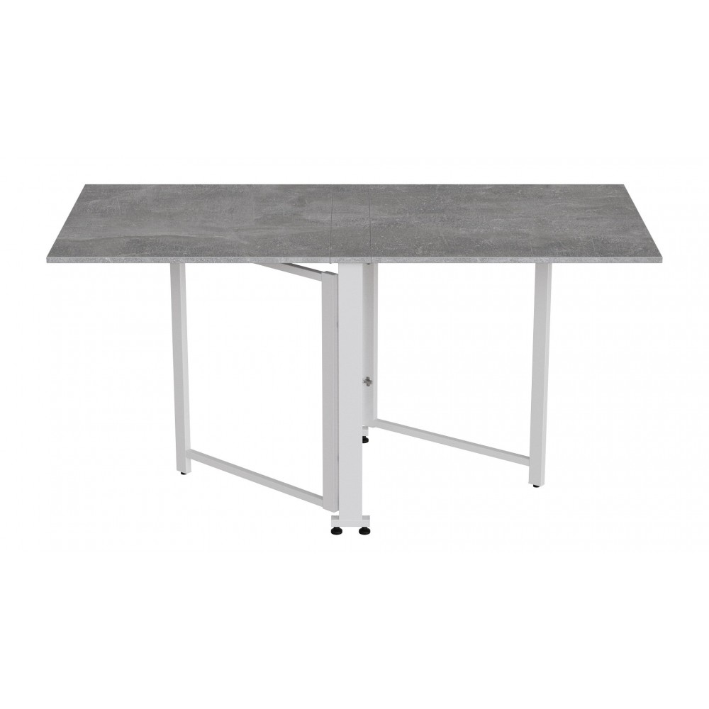 Стол-книжка трансформер Орион 2 Ferrum-decor 750x1520x730 Белый металл ДСП Бетон 16 мм (FRD-104596)