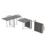 Стол-книжка трансформер Орион 2 Ferrum-decor 750x1520x730 Белый металл ДСП Бетон 16 мм (FRD-104596)