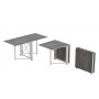 Стол-книжка трансформер Орион 2 Ferrum-decor 750x1520x730 Белый металл ДСП Бетон 16 мм (FRD-104596)