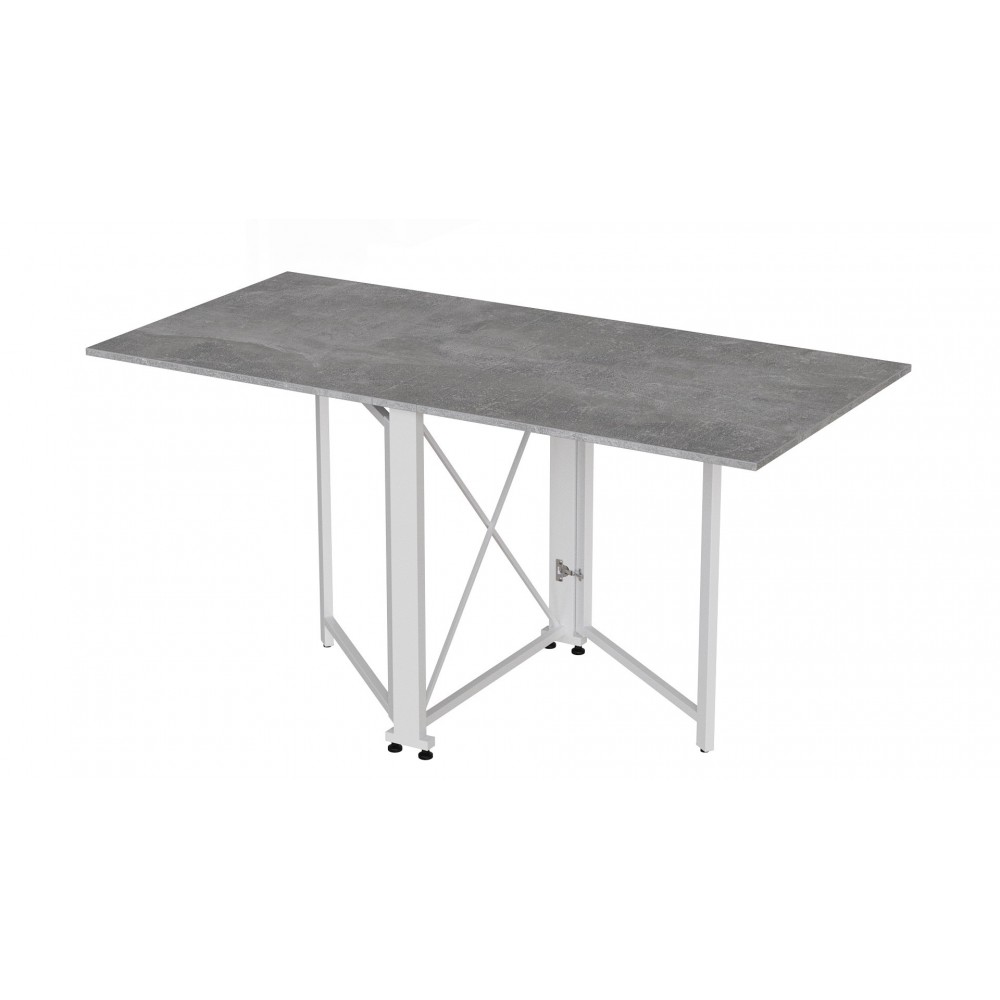 Стол-книжка трансформер Орион 2 Ferrum-decor 750x1520x730 Белый металл ДСП Бетон 16 мм (FRD-104596)