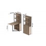 Стол книжка с этажеркой Практик 2 Ferrum-decor 1555x640x990 Черный металл ДСП Дуб Сан-Марино 16 мм (FRD-104626)