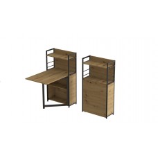 Стіл книжка з етажеркою Практик 1 Ferrum-decor 1200x640x990 Чорний метал ДСП Дуб Артизан 16 мм (FRD-104616)