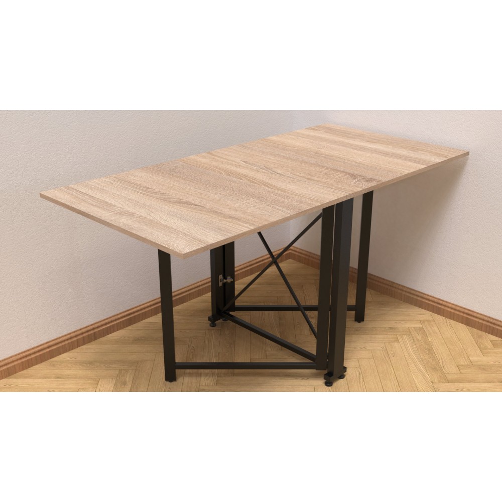 Стіл-книга трансформер Оріон 2 Ferrum-decor 750x1520x730 Чорний метал ДСП Дуб Сонома 16 мм (FRD-104586)