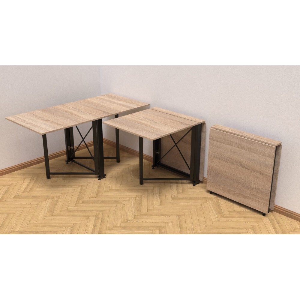 Стіл-книга трансформер Оріон 2 Ferrum-decor 750x1520x730 Чорний метал ДСП Дуб Сонома 16 мм (FRD-104586)