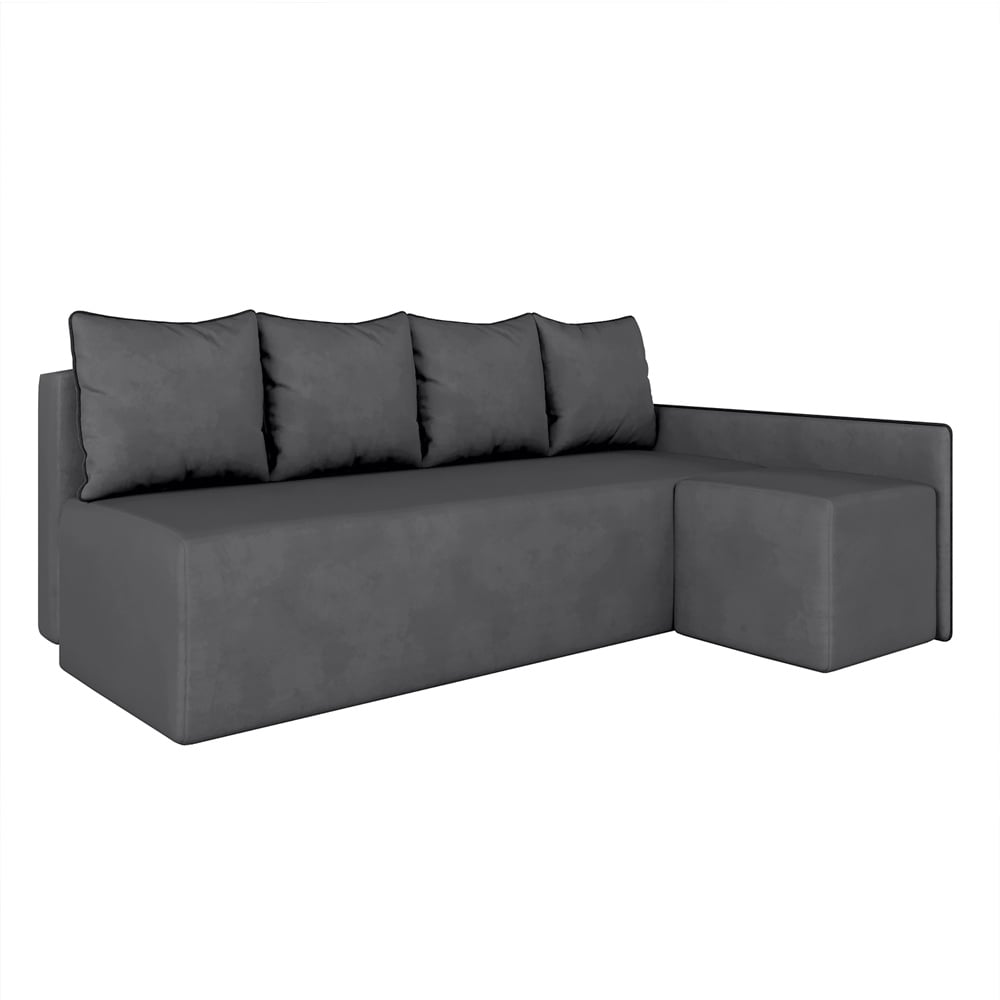 Угловой диван ортопедический iSmart MORRO Maxi еврокнижка 205x149 см (матрас Lux) графит Laura 15 (ISM-051349)