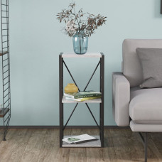 Этажерка 3/34 Ferrum-decor Серии Конект 73x34x28 черный ДСП Бетон 16мм (FRD-104291)