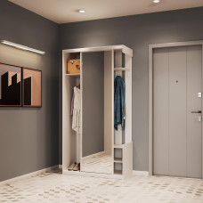 Прихожая с зеркалом Doros City One Door 110х45х210 см Белый (DRS-011404)