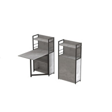 Стіл книжка з етажеркою Практик 1 Ferrum-decor 1200x640x990 Чорний метал ДСП Бетон 16 мм (FRD-104617)