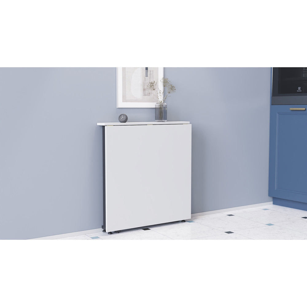 Стіл-книга трансформер Оріон 1 Ferrum-decor 750x810x730 Чорний метал ДСП Біле 16 мм (FRD-104597)