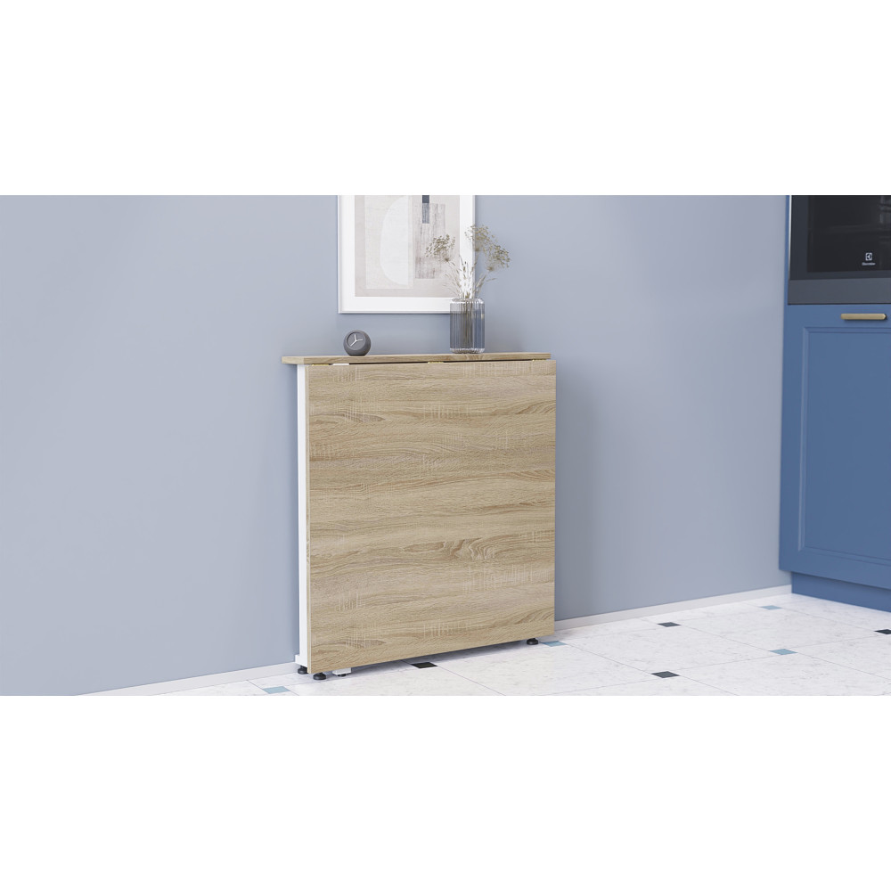 Стіл-книга трансформер Оріон 1 Ferrum-decor 750x810x730 Білий метал ДСП Дуб Сонома 16 мм (FRD-104607)