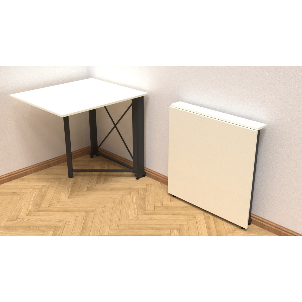 Стіл-книга трансформер Оріон 1 Ferrum-decor 750x810x730 Чорний метал ДСП Біле 16 мм (FRD-104597)