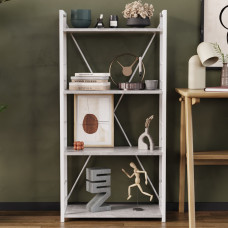 Этажерка 4/60 Ferrum-decor Серии Конект 120x60x28 белый ДСП Бетон 16мм (FRD-105528)