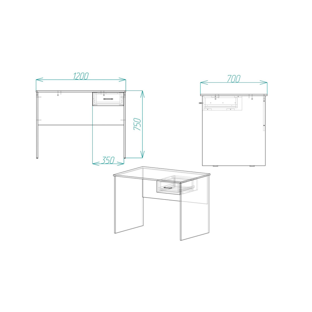 Стол компьютерный Бад Ferrum-decor 750x1200x700 ДСП Дуб Сонома 16 мм (FRD-104779)