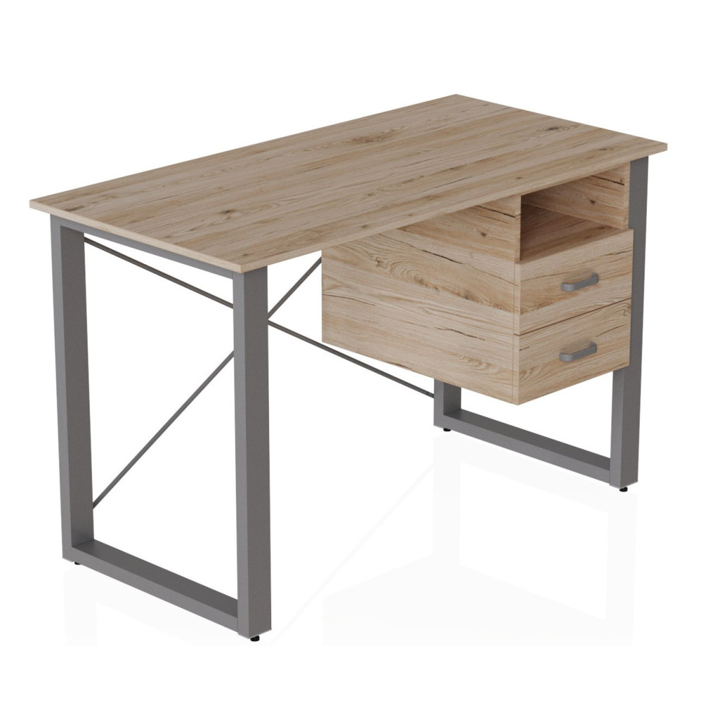 Письменный стол с ящиками Ferrum-decor Оскар 750x1400x600 металл Серый ДСП Дуб Сан-Марино 16 мм (FRD-103249)