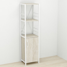 Этажерка 3/34 Ferrum-decor Серии Конект с тумбой 144x34x28 Белый ДСП Сонома (FRD-104431)