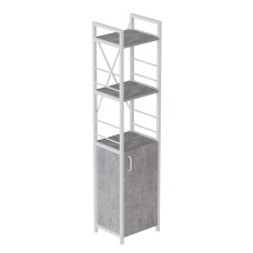 Этажерка 3/34 Ferrum-decor Серии Конект с тумбой 144x34x28 Белый ДСП Бетон (FRD-104434)