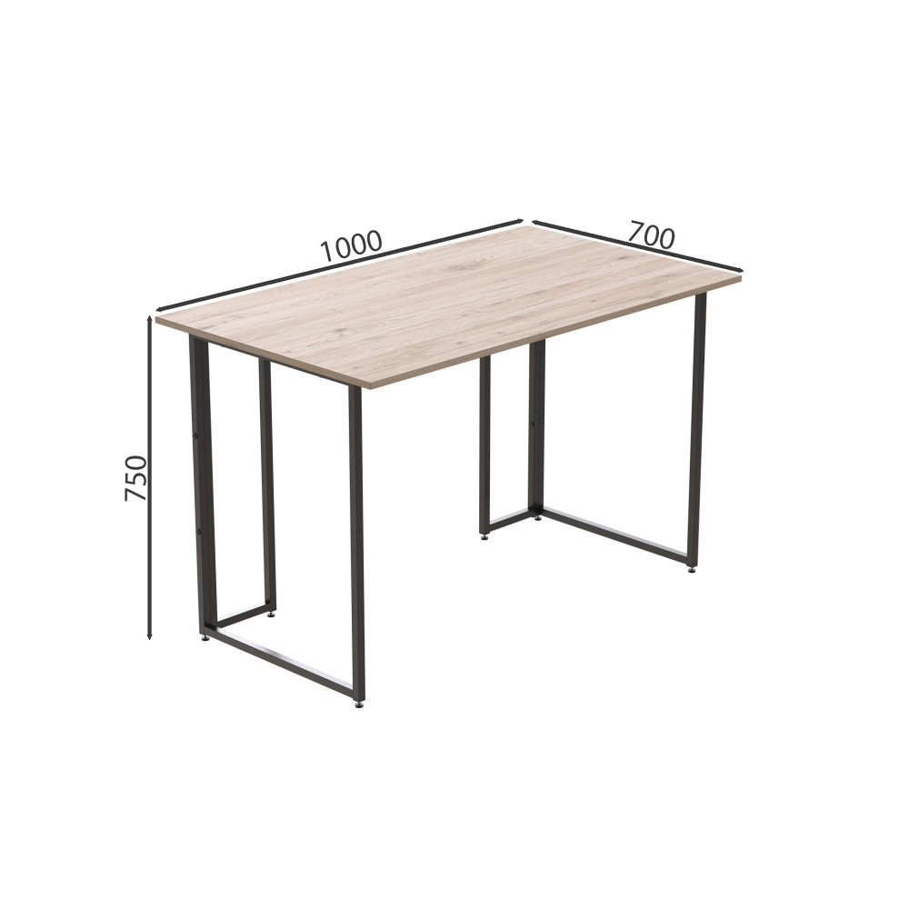 Компьютерный стол Ferrum-decor Ханна 76x100x70 черный ДСП Дуб Сан-Марино 32мм (FRD-103509)